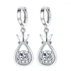 Hoepel oorbellen echte 1 karaat ronde Moissanite Diamond Crown vrouwen 925 sterling zilver sprankelende bruiloft fijne sieraden