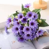 Decorative Flowers 30cm 15 Head Simulated Small Daisies Artificial Silk Bouquet Pastoral House Office Garden Immortal Plants