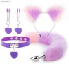 Anal Sex Toys Fox Tail Butt Plug Sexy En Peluche Chat Oreille Bandeau Avec Cloches Collier Ensemble Massage Sex toys Pour Femmes Couples Cosplay L230518