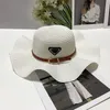 Womens Designer Ruffled Straw Hat Fashion Knitted Hat Cap For Men Woman Wide Brim caps Summer Bucket Outdoor Beach Hats 12 Styles