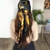 Sarongs Satin Scarf For Hair Designer Luxury Brand Kerchief Neck Silk Head Scarves Bandana Ladies Handkerchief 90X90CM Headscarf 230605