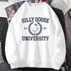 Women's Hoodies Sweatshirts Silly Goose University Crewneck Sweatshirt Women Men Funny Graphic Pullover Harajuku Long Sleeve Aesthetic Clothing 230607