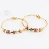 Bangle Gold Rainbow Banles for Women Crystal Mankiet Bracelets Kolorowe bransoletki CZ Cubic Criconia Rainbow Jewelry Prezent 230606