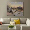 The Louvre Handmade Camille Pissarro Painting Landscape Impressionist Canvas Art for Entryway Decor