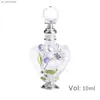 Doft vintage parfymglasflaska blomman manuell målning orkidé mönster hjärtform 10 ml frostat kristallrör tom påfyllningsbar gåva L230523