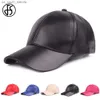 FS Wysokiej jakości czapki skórzane PU Summer Luxury Mężczyzn Baseball Cap Unisex Black Pink Snapback Hip Hop Trucker Hats Bone 2023 L230523