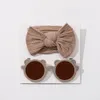 2 pièces/lot mode lunettes de soleil mignon et doux Nylon élastique bandeau ensembles pour bébés filles chapeaux enfants cheveux accessoires