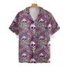 Men's Casual Shirts Skulls With Blue Snakes And Red Roses 3D All Over Printed Hawaiian Shirt Men's For Women's Harajuku Unisex