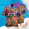 Heren Casual Shirts 2023 Zomer Losse Ademende 3d Print Trendy Cool Mode Hawaiian Beach Party Tops Korte Mouwen Heren 6XL
