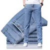 Mens Jeans Spring and Summer Highend Brand Loose Zipper Thin Denim Trousers Autumn Plus Size 40 Straight Pants 230606