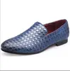 Vintage Design Men Woven Grain Leather Casual Driving Loafer Fashion Mens Flats Moccasins Man Slip-On Shoes Plus size