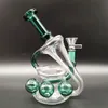 Pipe à eau en verre de 8 pouces Bong Heady Bong Incycler Blue Instrument Style Heady Pipe Fumer Dabber Rig Recycler 14,4 mm Joint femelle avec bol régulier Perc