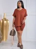 Ethnic Clothing African Clothes Women 2 Piece Shorts Sets T Shirt Tops And Suits 2023 Summer Fashion Solid Casual Sporty Outfits