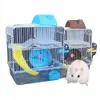 Cages Doublestorey Villashaped Wire Cage With Feeding Bowl, Running Roller Skating Toy Small , Doublelayer Hamster Cage