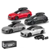 Diecast Model 1 Scala 24 Veicolo giocattolo Audi RS6 Edizione da viaggio Auto Tirare indietro Suono Luce Porte Collezione apribile Regalo per bambino 230605