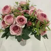 Fleurs décoratives Rétro Simulation 10 Tête Sophie Rose Bouquet De Mariage En Plein Air Intérieur Fond Floral Décoration Murale Toucher En Gros