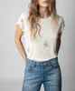 24SS Zadig Voltaire Tendance de la mode Femmes Designer T-shirt Coton Lettre classique Impression Col rond Summer Beach Tees Casual Pull à manches courtes T-shirt Polos Tops