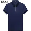 GAAJ Marque Zip Up Polo Shirt Hommes Casual Business Tshirt Tops Regular Fit Tee Social Zipper Poloshirt Mode Homme Polos T-shirts L230520