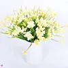 Decorative Flowers 8PCS Bundles Artificial Daffodils Greenery UV Resistant Silk Cloth Plants For Wedding Bridle Bouquet Kitchen Office
