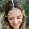 Pinces à cheveux luxe cristal strass tête chaîne casque bohème mariée ethnique accessoires pour femmes mariée mariage front bijoux