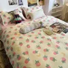 Bedding sets Floral Bedding Set with Duvet Cover Flat Sheet with Pillowcases Kids Queen Full Size Boys Girls Bed Linen 230606