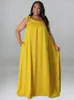 プラスサイズのドレス女性のための1つの肩のドレス印刷されたノースリーブの不規則なルーズサマービーチイブニングカクテルパーティーガウン4xl 5xl