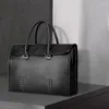 حقيبة حقائب الأزياء حقيبة رجال حقيقية حقيبة حقيقية للأعمال التجارية ذات السعة الكبيرة 15 بوصة حقيبة يد منسوجة يدويًا