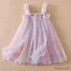 Robes pour filles Vêtements pour bébés filles Suspendes Toddler Kids Summer Sequin Princess Dress Solid Cute Mesh for 1-5 Casual Wear R230607