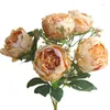 Dekorativa blommor konstgjorda siden Peony Fake Wedding Bride Holding Flower Pography Bouquet Home Living Room Table Peonys Decor