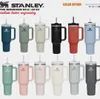 Stanley Quencher H2.0 40oz Stainless Steel Tumblers Cups with Silicone handle Lid And Straw 2nd Generation Car mugs Keep Drinking Cold Water Bottles GG06469