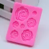 Formas de cozimento 1 peça em forma de flor rosa fudge silicone artesanato ferramenta de decoração de bolo de chocolate pastelaria