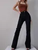 Jeans femme WOMENGAGA Sexy Micro Flare femmes taille haute mince fer à cheval pantalon Ins mode pantalon BS3O