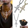 Anhänger Halsketten Top Qualität Gold Weiß Überzogene Buffaloniagara Marriott Schlüssel Kreuz Halskette Bling Diamant Hip Hop Rapper Schmuck Für Dhwsi