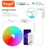 Tuya Smart Life WiFi LED Neon Light Strip 12V LED Strip RGB Neon Sign Tape Decoration Alexa Google Home Warm White With Clips