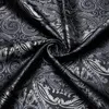 Zwart Zilver Paisley Luxe Zijden Shirts voor Mannen Lange Mouw Polyster Sociaal Overhemd Tuxedo Bruiloft Mannen