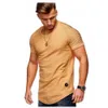 Nuove magliette da uomo Moda Estate Uomo Solid magliette Casual Fit Spalla Biker Elastico Whiteblack Top manica corta Shirt9lmn