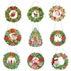 Stitch Diamond Painting With Lights Christmas Wreath Kit Diy Diamond Inlaid Home Wall Decoration Hanging Painting Christmas Gift