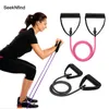 Resistance Bands 5 Nivåer med handtag Yoga Pull Rope Elastic Fitness Träning Band för hemträning Styrka Training 230606