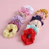 Hair Accessories 20 Pcs/Lot 8 Cm Ties Scrunchies Floral Cotton Girls Fashion Solid Rubber Pom Rope