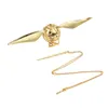 Smycken lådor kreativa guld snitch serie ringlåda förslag mysterium lyx metall smycken lagringslåda fodral bröllop ringar söta vingar tjej gåva 230606