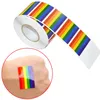 Stempeln 500 Stücke Gay Pride Regenbogenaufkleber auf einer Rolle, Unterstützung LGBT -Ursachen, Pride -Flagge -Etiketten für Geschenke, Handwerk, Umschlagversiegelung, 1,2 x