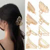 Hårklämmor Barrettes Nya Hollow Out Butterfly Tassel Pins For Women Girl Vintage Metal Golden Color Clip Smycken Tillbehör Styling Tools Z0607