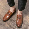 Scarpe Leffer decorative con fibbia in metallo di alta qualità per uomini in tinta unita Scarpe casual comode con tacco basso Scarpe in pelle da lavoro britanniche