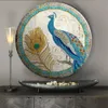 Stitch Peacock Tin Diamond Painting zegar 5d Ironna blacha diamentowa haft haftowy ścieg