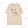 2023女性メンズTシャツデザイナーシャツプリントトレンディトレンドベーシックカジュアルファッションルーズショートTシャツハーフスリーブティーティーピンクとベージュ