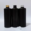 Bottiglie di stoccaggio Flacone cosmetico nero HDPE vuoto da 300 ml con coperchio a vite in alluminio 10 OZ Sapone liquido Gel doccia Spremere Imballaggio cosmetico
