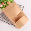 50pcs/lot kraft الورق حقيبة الورود قفل قفل فارغة فاكهة الشاي فاكهة الشاي حزمة سستة ختم الذات الوقوف أكياس HH9-3727