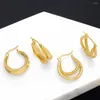 Hoop Earrings FLOLA Double Layers Gold Plated Hoops For Women Polished Huggie Simple Jewelry Gifts Ersr63