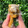 Marche Fou Agate Tigre Statue Cool Art Décor Magnifiquement Fabriqué Cristal De Quartz Naturel Sauvage Grand Chat Figurine Feng Shui Pierre Précieuse Animal Sculpture Cadeau De Noël