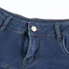 Röcke Blauer Jeansrock mit Rüschen Harajuku Y2K Jeans Shorts Mini Frau Hohe Taille Unten Weiblich Lässig Plissee 230607